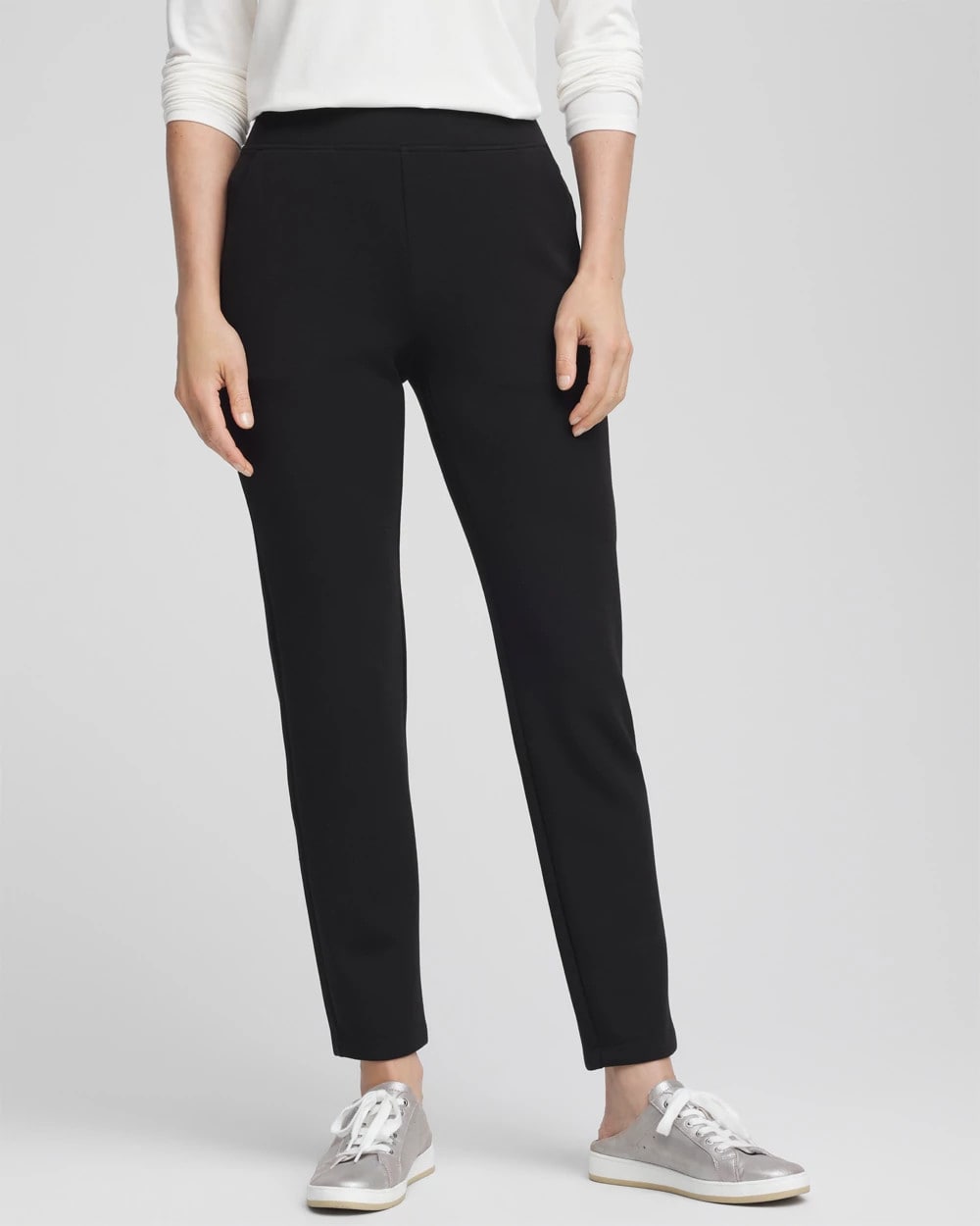 【新品】CARORIE LIGHT PONTE TAPERED PANTS[L] Juliet Ponte Button Detail Flare Pants | Chico's